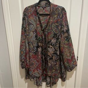Cha Cha Vente Multicolor Paisley Blouse
